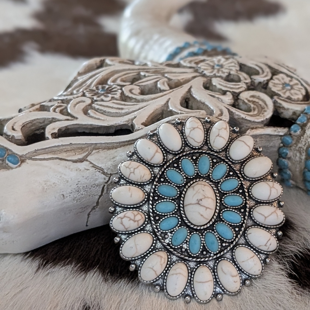 🙋Just In🙋 Turquoise and White Stone Brooch